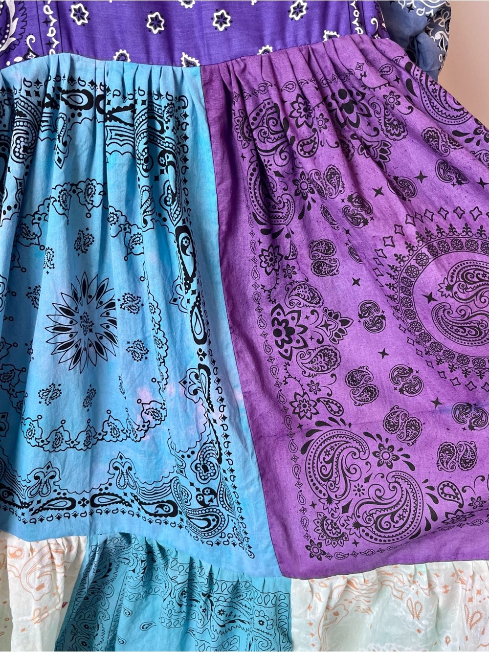 The Periwinkle Meadow | Handmade Voluminous Bandana Dress SKU 06263 - Picture 10 of 16